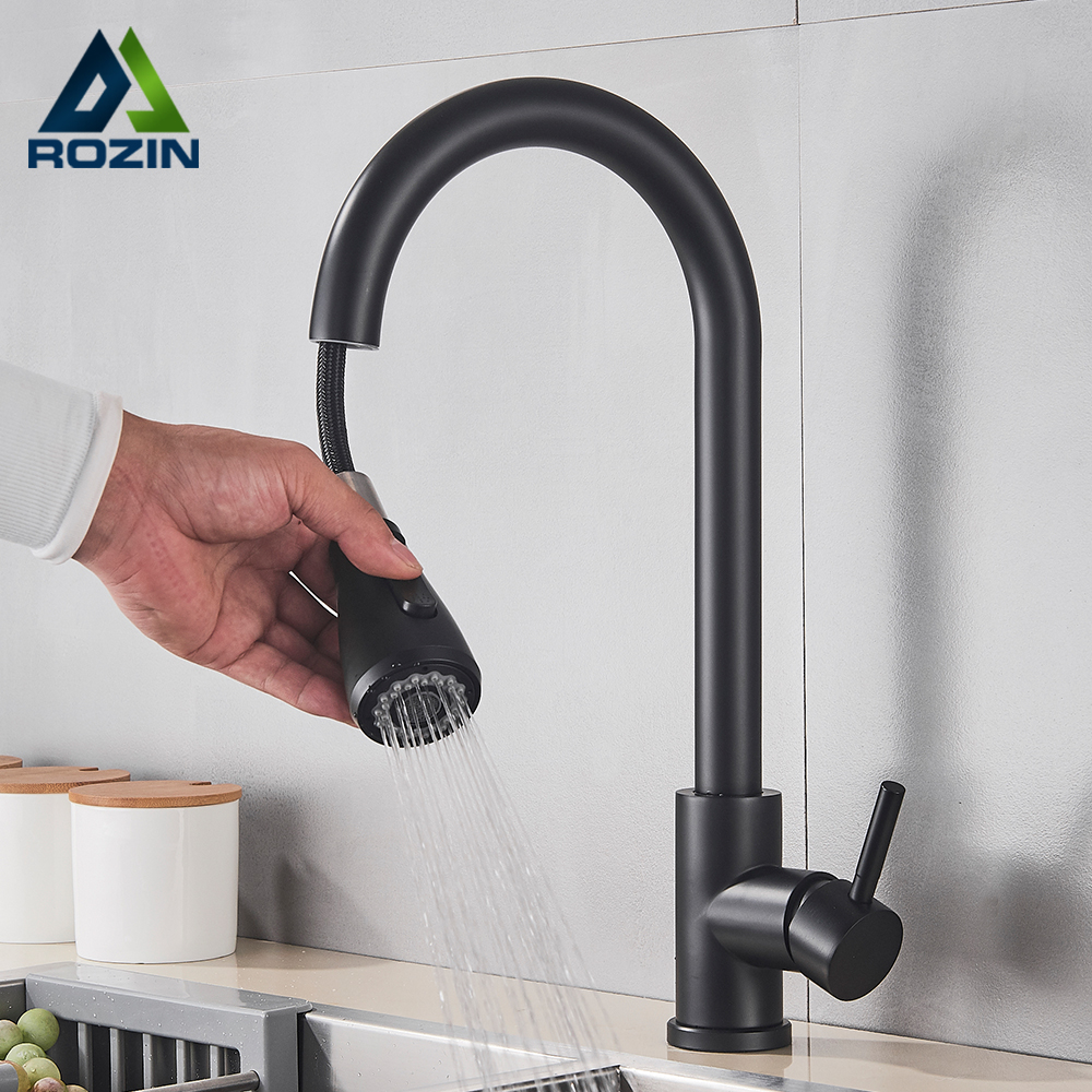 Stream Deck - Rozin Black Kitchen Faucet Single Hole
