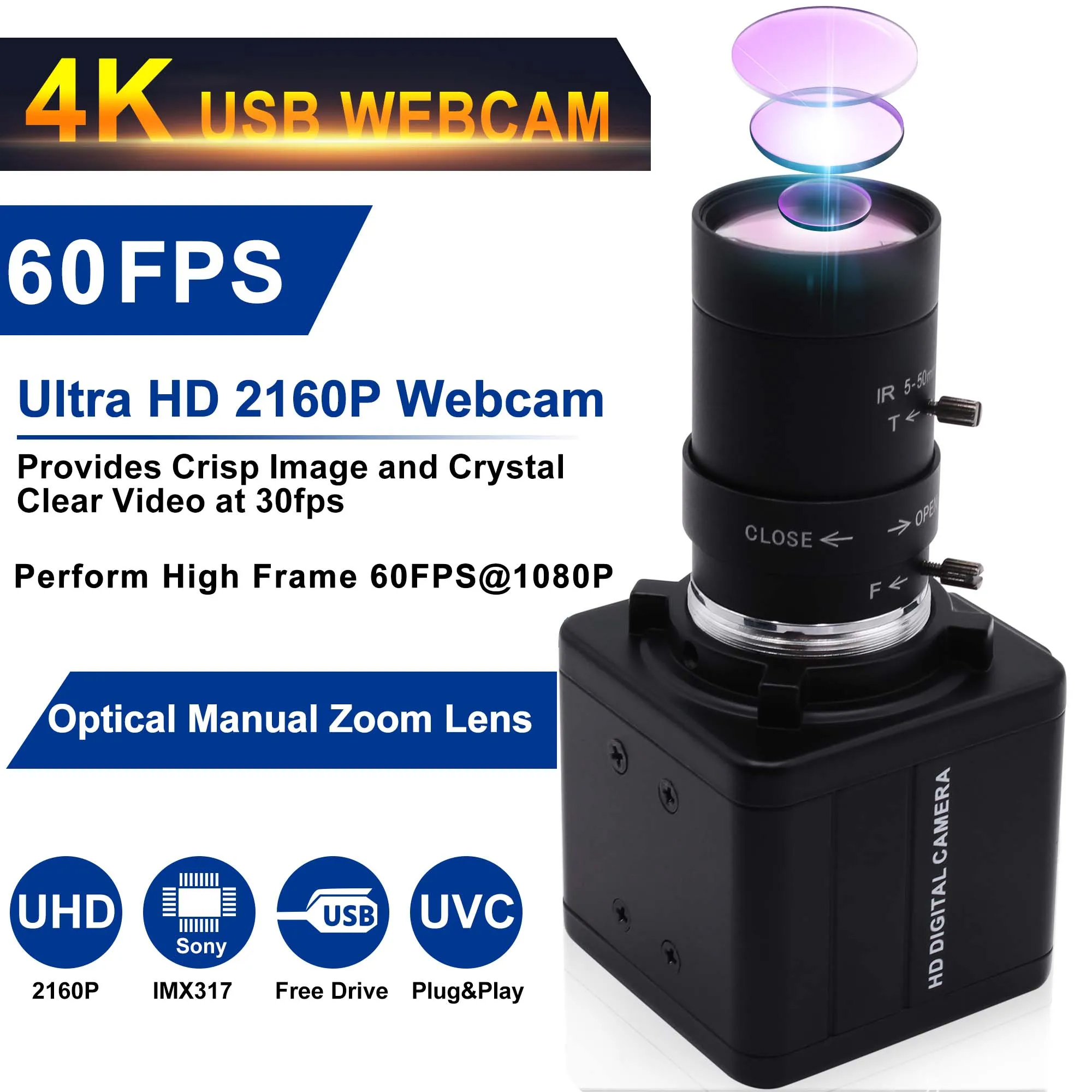 ELP 4K Ultra HD Webcam 4X Opti – обзор и цена Webcam 4K